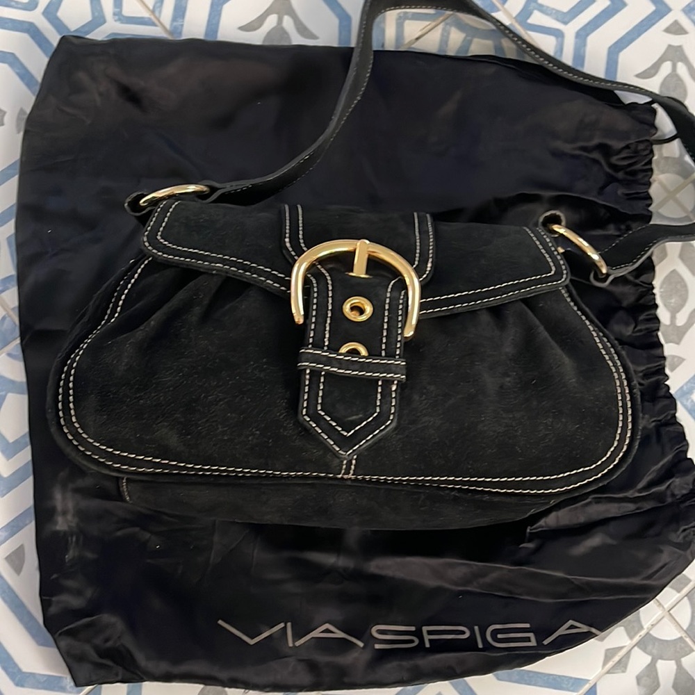 Gently Used black suede Via Spiga
